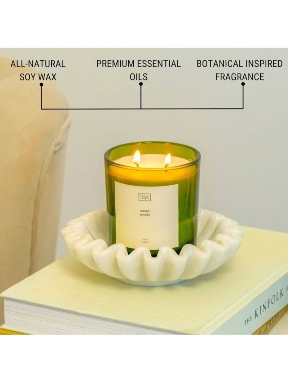 MAYAN COPAL Premium Soy Ultra Clean Burn Mayan Copal Scented Green Candle - Picture 3 of 11